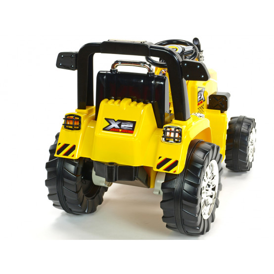 Dětský elektrický traktor ZP1007 s 2.4G dálkovým ovládáním, 12V, ŽLUTÝ